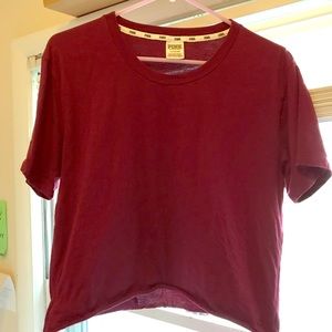 Large dark red crop top